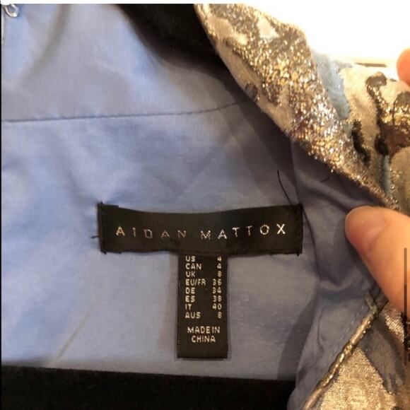 Aidan Mattox Blue and Silver Dress - Picture 10 of 13